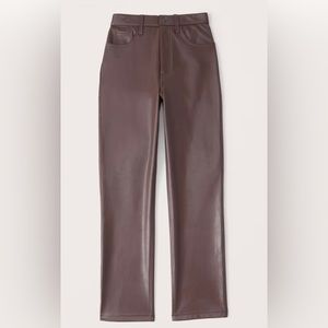 Abercrombie & Fitch Vegan Leather 90s Straight Pant